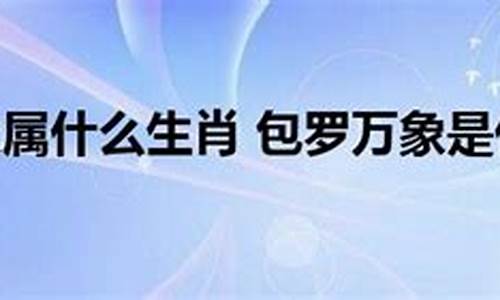 包罗万象打一个生肖_包罗万象打一生肖云财情