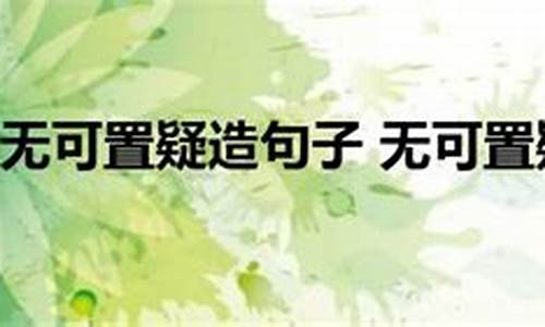 用无可置疑造句子_用无可置疑造句子四年级