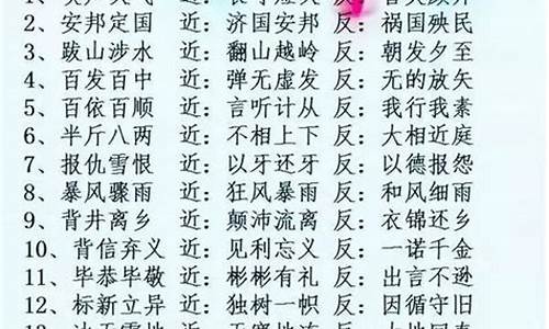 四字成语近义词辨析_四字成语近义词辨析大全