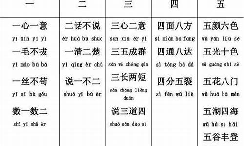 数字成语 四字成语_数字成语四字成语